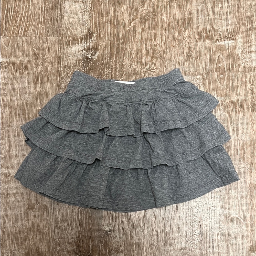 Hanna Andersson Ruffle Skirt Dark Heather Gray size 5